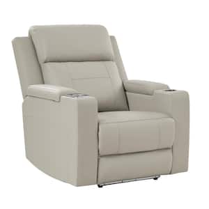 Rolando DOVE Traditional 35.04 in. W Genuine Leather Dual Motor Power Recliner with Storage Space