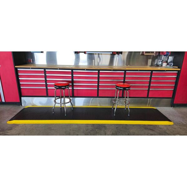 Rhino Anti-Fatigue Mats Diamond Plate Anti-Fatigue Black/Yellow DS