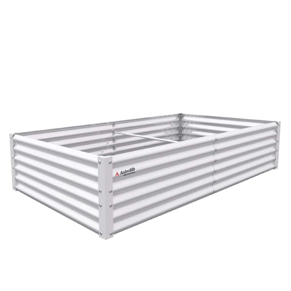 White 6X3X1.5ft Galvanized Raised Garden Beds Outdoor, Oval Large Metal Planter Box for Planting Vegetables price history on PriceWatchPro