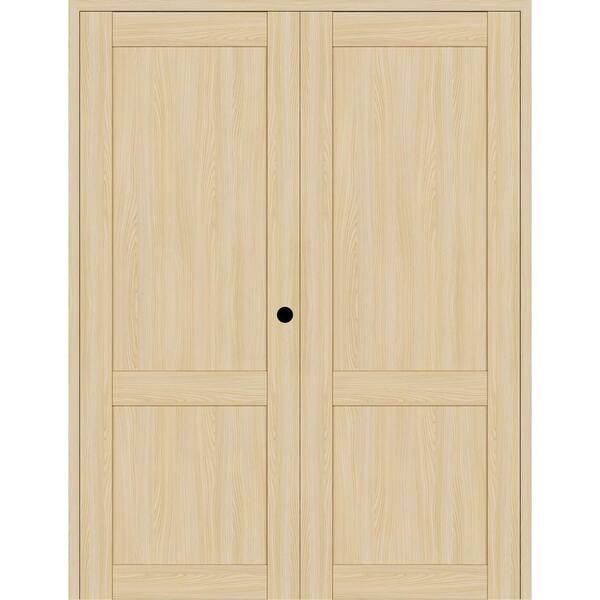 Belldinni 2-Panel Shaker 72 in. x 96 in. Left Active Loire Ash Wood Composite Solid Core Double Prehung Interior Door