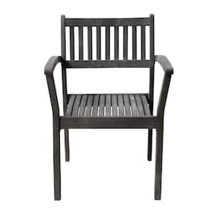 23 in.L x 22 in.W x 33 in.H Outdoor Patio Hand-scraped Wood Stacking Armchair (Set of 2)