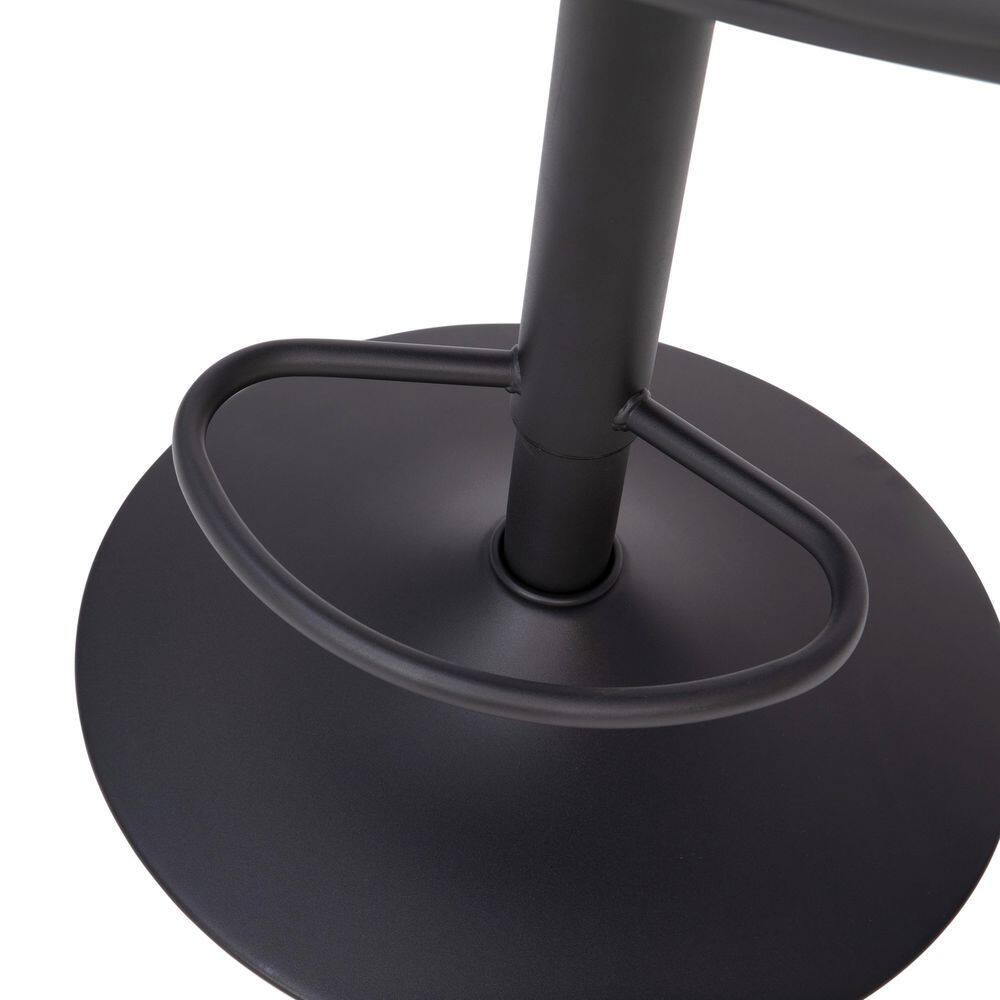 Gray Adjustable Swivel Bar Stool with Metal Frame
