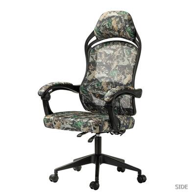 Nina Brown Mix polyvinyl chloride Swivel Camouflage Gaming Chair with Non-Adjustable Arms