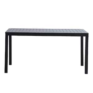 59 in. L x 36.61 in. W x 29.13 in. H Rectangle Aluminum Dining Table for Patio Garden Kitchen