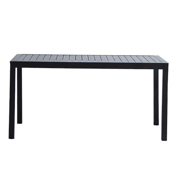 Tatayosi 59 in. L x 36.61 in. W x 29.13 in. H Rectangle Aluminum Dining Table for Patio Garden Kitchen