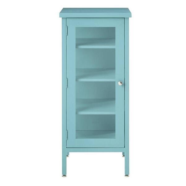 Home Decorators Collection Elixir 35.5 in. x 15.75 in. Steel Storage Cabinet in Blue