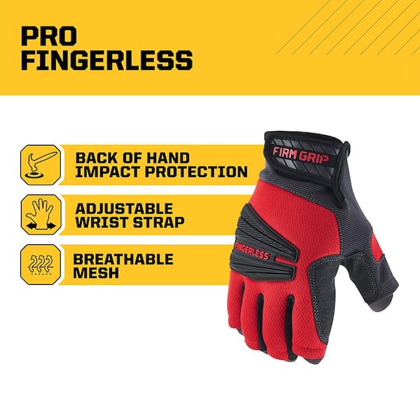 FIRM GRIP Large Pro Fingerless Glove 32102-06 The Home Depot