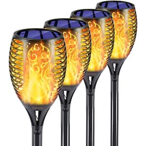 Solar Lights Outdoor, 99 LEDs Solar Torch Light with Flickering Flame (4-Pack)