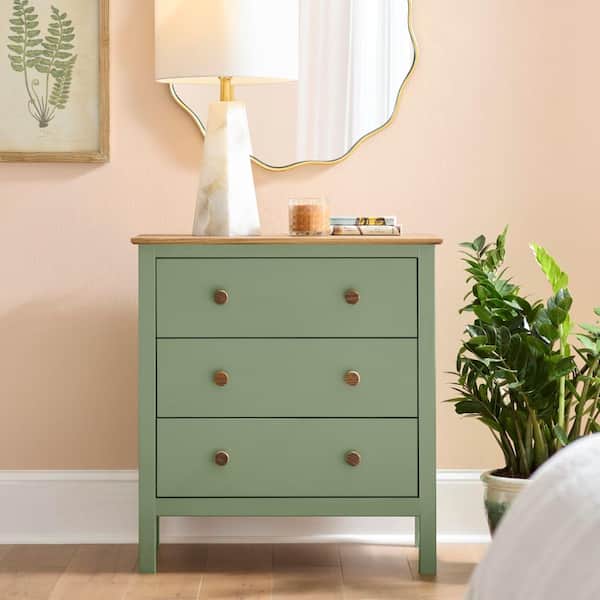 Unfinished Solid Pine 3-Drawer 29 in. W x 31.4 in. H x 18 in. D Natural Pine Wood Chest of Drawers