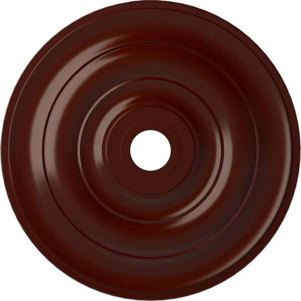 Ekena Millwork 1-1/2" x 26-1/2" x 26-1/2" Polyurethane Jefferson Ceiling Medallion, Brushed Mahogany