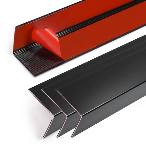 4-Pack 1 in. x 3.75 ft. Black Metal Corner Protectors, Aluminum Self Adhesive Corner Guards, Drywall Corner Bead