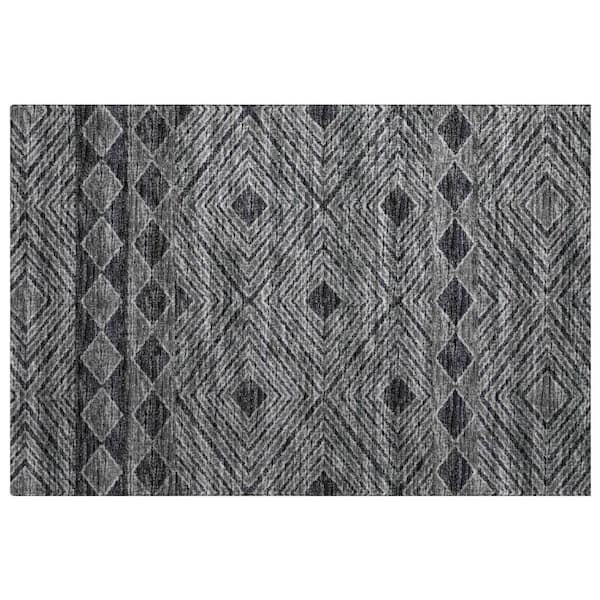 Dream Shag Premium Machine Washable Abstract ADS107 Gray 3 ft. x 4 ft. Area Rug