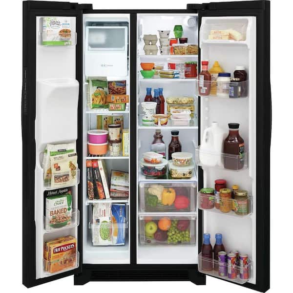 33 in. 22.3 cu. ft. Standard Depth Side by Side Refrigerator in Black