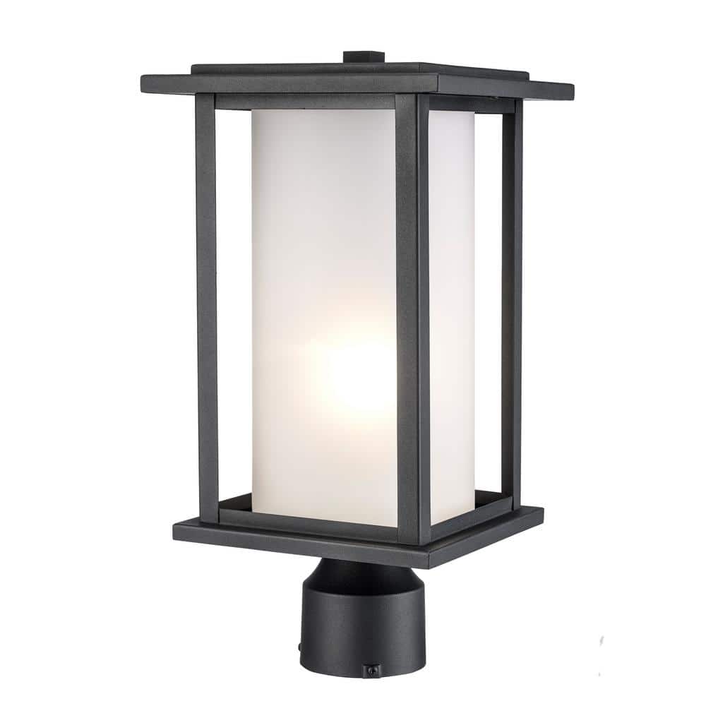 Bel Air Lighting Shaakar 1Light Black Outdoor Lamp Post Light Fixture
