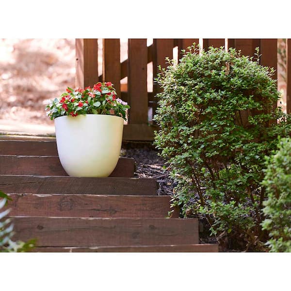 PRIVATE BRAND UNBRANDED 12.5 in. Clover River Stone Resin Planter  HD1434-403R - The Home Depot
