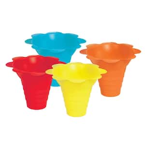 4 oz. Multicolor Flower Drip Tray Snow Cone Cups