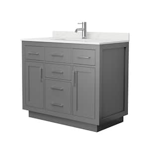 Beckett TK 42 in. W x 22 in. D x 35 in. H Single Bath Vanity in Dark Gray with Giotto Quartz Top