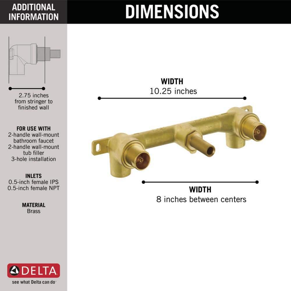 Delta Modern Chrome Wall-Mount Lavatory Valve