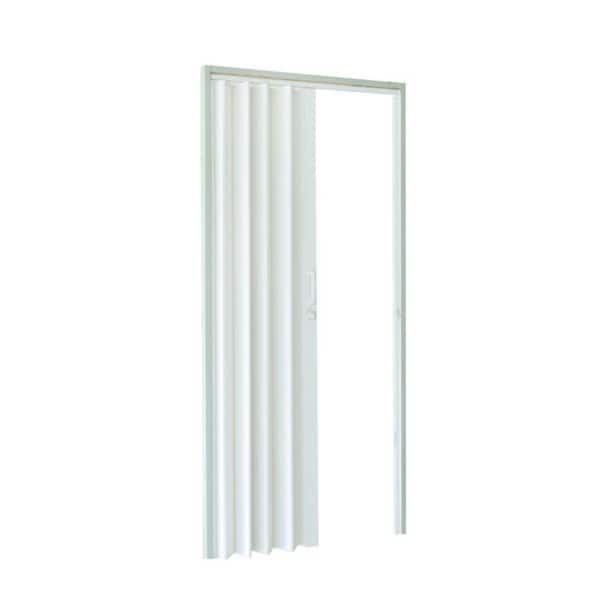 38 in. x 96 in. Saturn White Accordion Door PVC