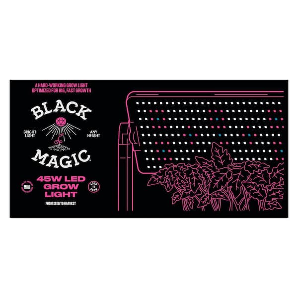 Black Magic 45-Watt LED Grow Light - 3 Band-Light Spectrum, Optimized for Big, Fast Growth, Use From Seed to Harvest