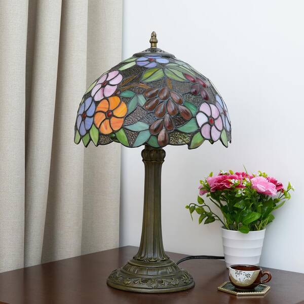 Tiffany hotsell Style Bronze Finish Stained Glass Accent Table Lamp