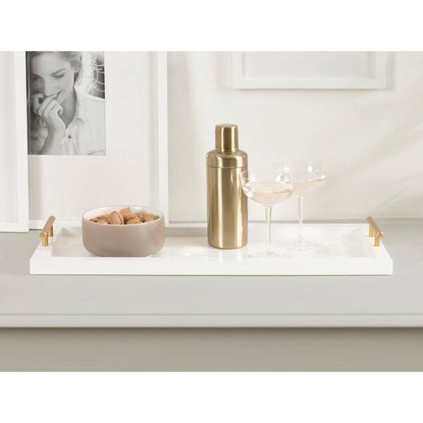 Kate and Laurel Halsey White Rectangle Wooden 24 in. Decorative