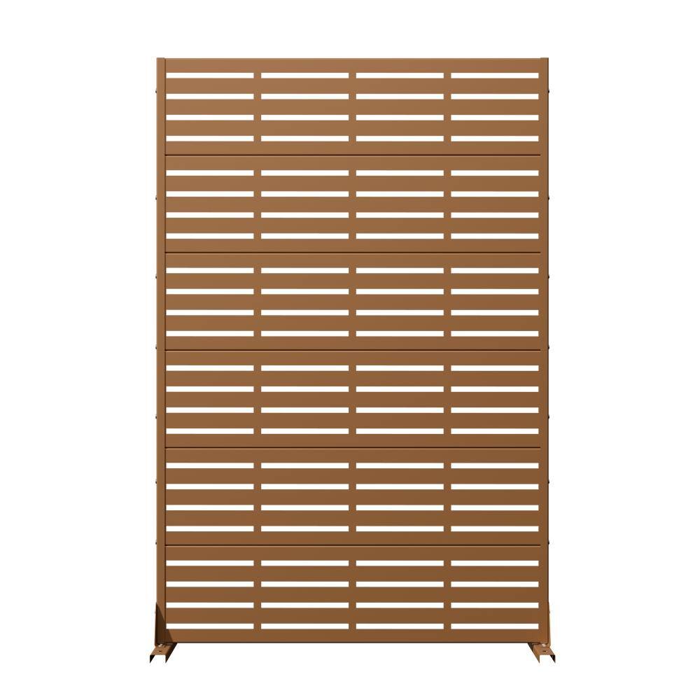 72 in. x 47 in. Brown Outdoor Metal Privacy Screen with Stand Garden Screen Decorative Art Panel price history on PriceWatchPro