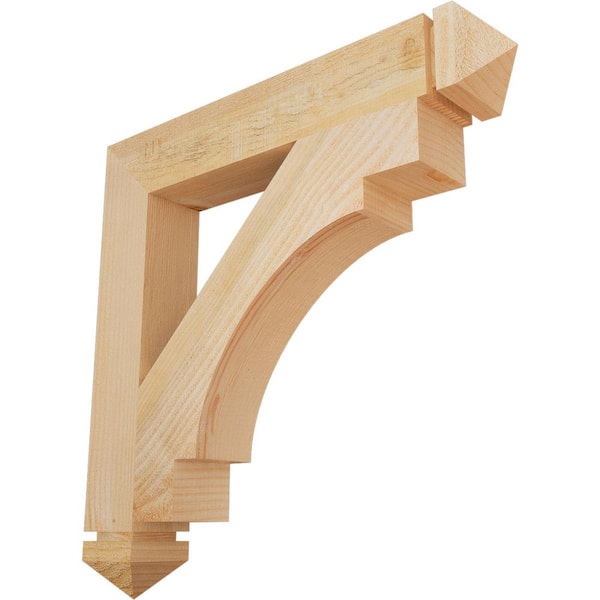 Ekena Millwork 4 in. x 26 in. x 26 in. Douglas Fir Merced Arts and Crafts Rough Sawn Bracket
