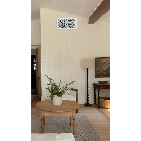 STELLAR Floral Wood Air Register (6 in. x 30 in.)-Screw-In Wall