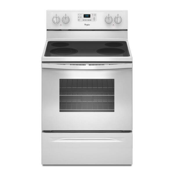 Whirlpool 5.3 cu. ft. Electric Range with Self-Cleaning Oven in White with SteamClean Option