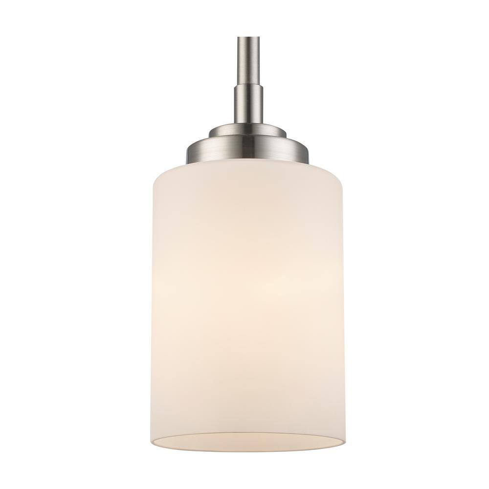 Brushed Nickel Mini Pendant with Frosted Glass Shade
