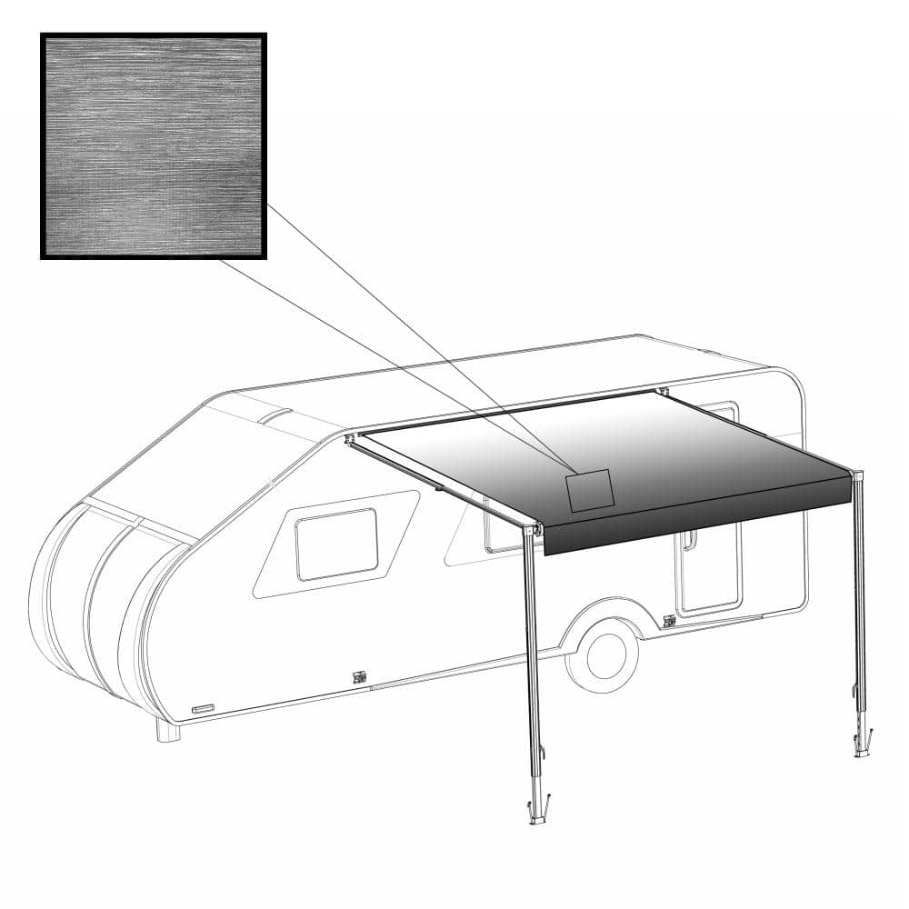 Black and White Fade Retractable RV/Patio Awning 20x8 ft Vinyl