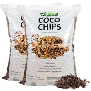 1.75 cu. ft. Coco Coir Chips, Premium Reptile Substrate Bedding 52 qt. / 50 L / 13 Gal. (2-Pack)