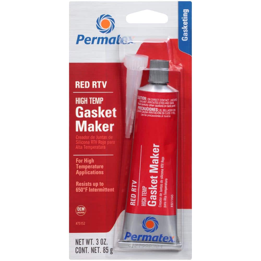 Permatex 3 oz. High-Temp Red RTV Silicone Gasket Maker 75152 The Home Depot