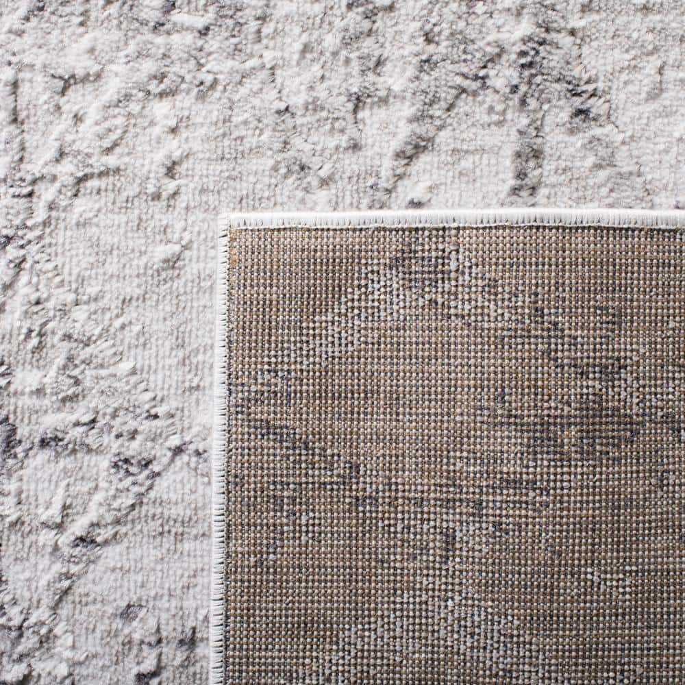 Reversible Abstract Gray Synthetic 26x18 Area Rug