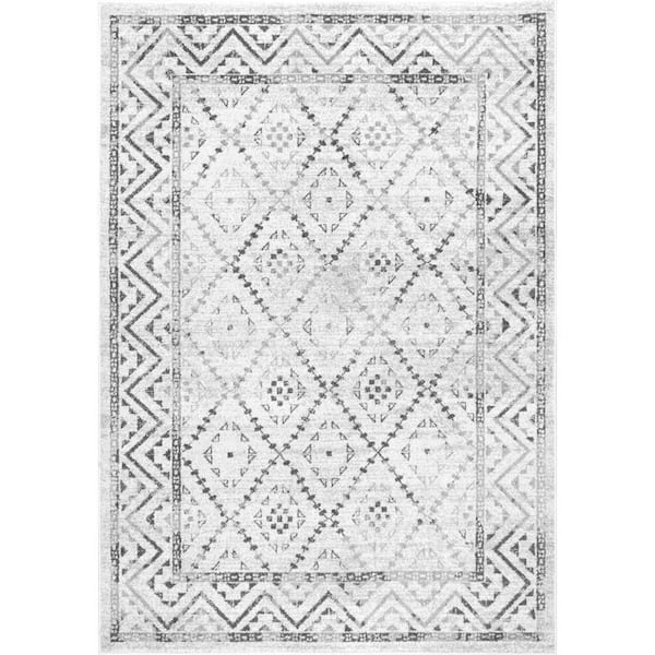 nuLOOM Lynell Trellis Gray 8 ft. x 10 ft. Area Rug