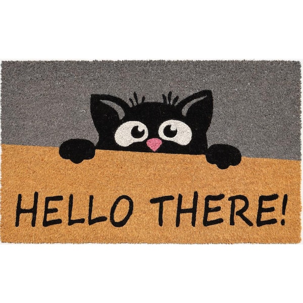 Imports Décor Vinyl Back Hello There 30 in. x 18 in. Coir Door Mat