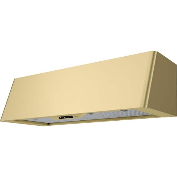 Mesa 48 in. Wall Mount Range Hood with LED Lights in Satin Gold