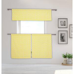 Lemon Yellow Novelty Rod Pocket Room Darkening Curtain - 15 in. W x 58 in. L (Set of 3)