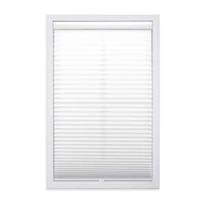 White Cordless Light Filtering Polyester Fabric Pleated Shade - 23 in. W. x 64 in. L