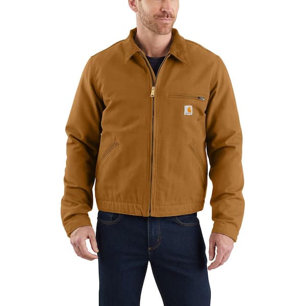 Carhartt Men's XX-Large Brown Cotton Washed Duck Detroit Jacket ...