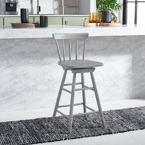 Tage 25 in. Grey Mid-Back Wood Frame Swivel Counter Stool