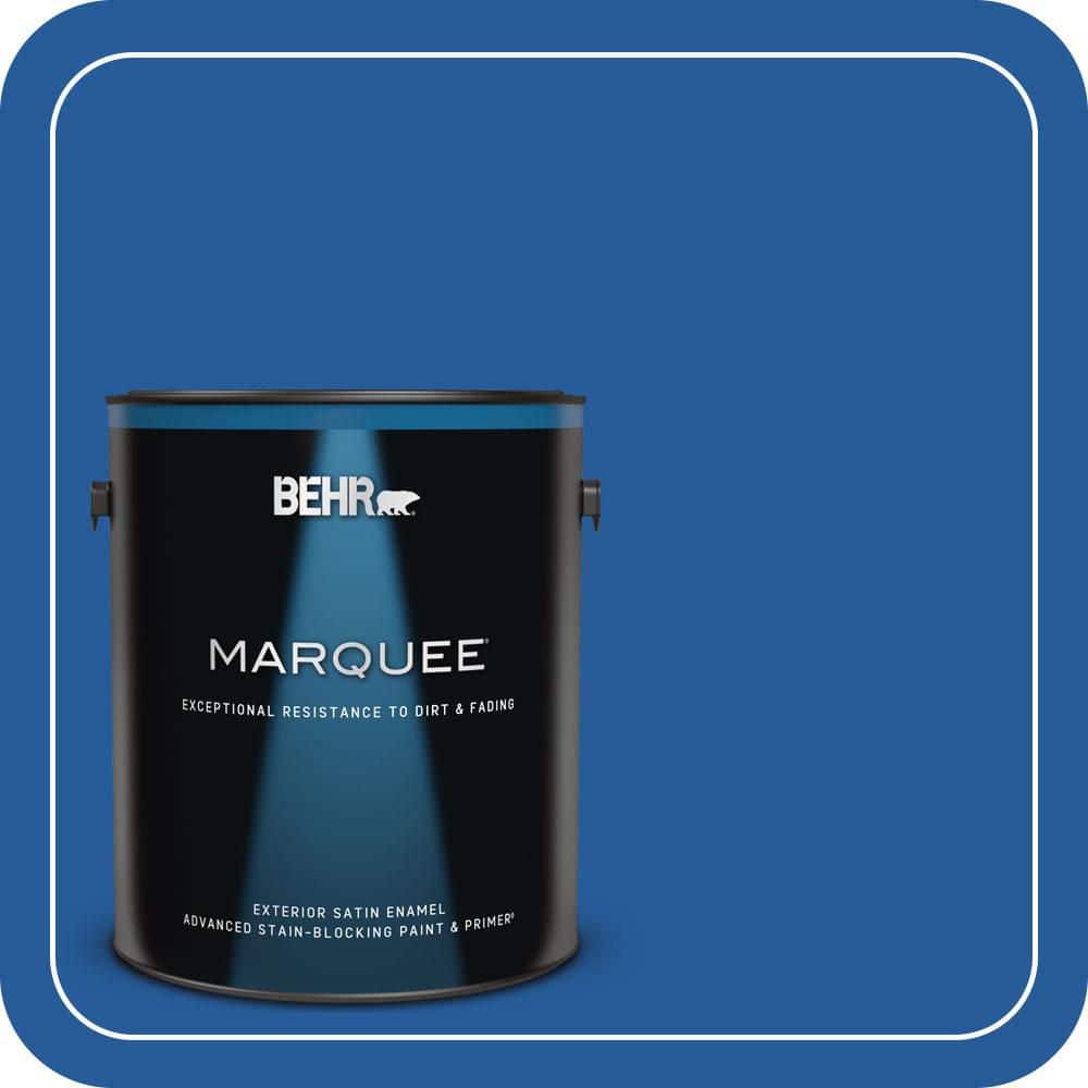 BEHR MARQUEE 1 gal. #P510-7 Beacon Blue Satin Enamel Exterior Paint ...