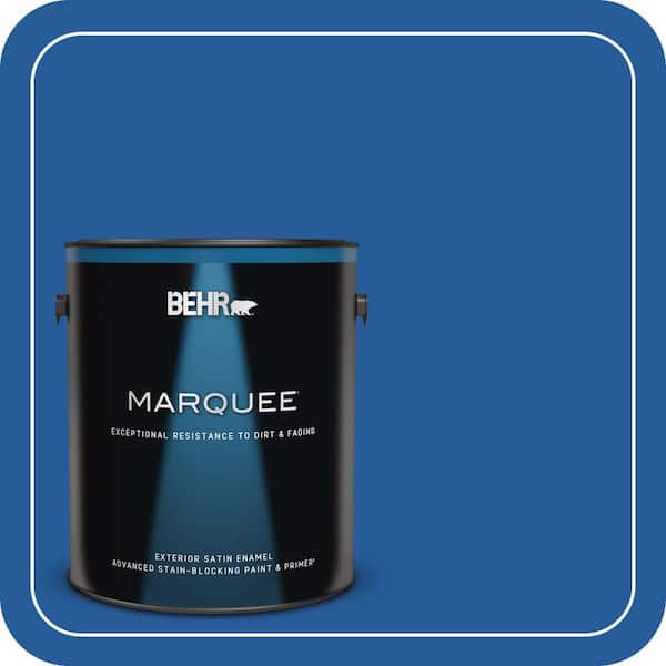 BEHR MARQUEE 1 gal. #P510-7 Beacon Blue Satin Enamel Exterior Paint & Primer