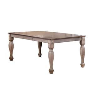 SignatureHome 2 Tone Brown Finish Wood Material Rectangle Dinette Dining Room Table 60" in W. Butterfly Extension Leaf