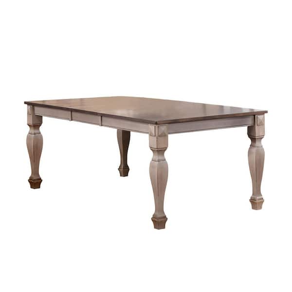 Signature Home SignatureHome 2 Tone Brown Finish Wood Material Rectangle Dinette Dining Room Table 60" in W. Butterfly Extension Leaf