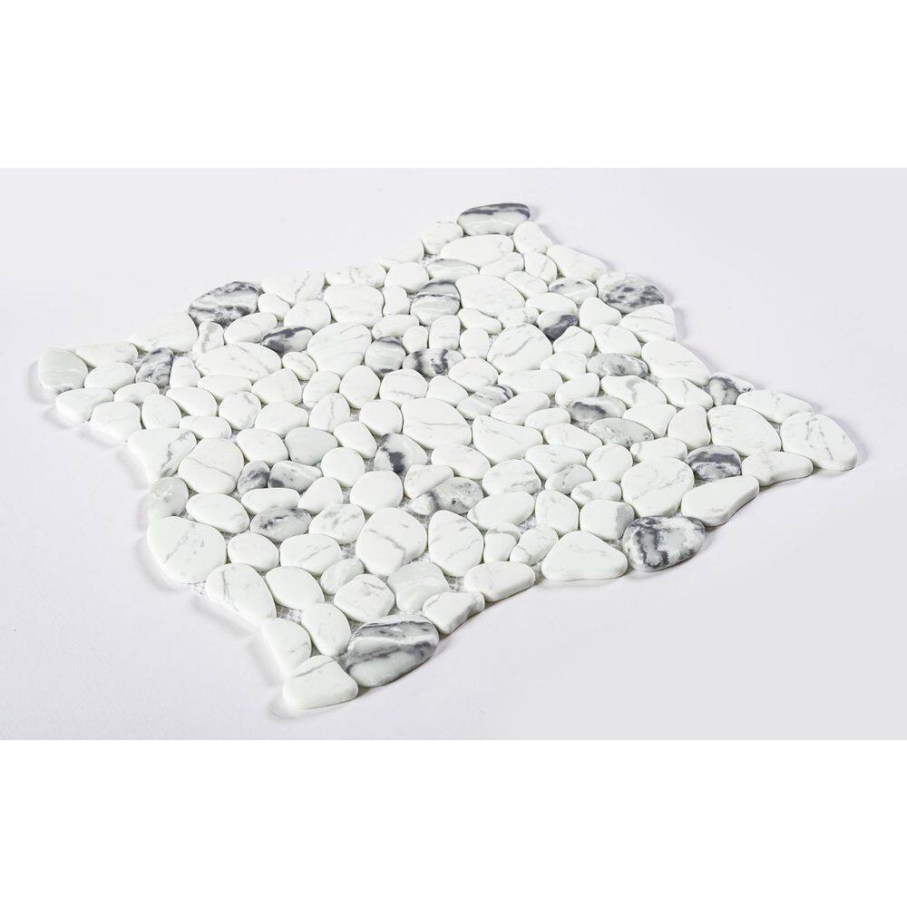Tranquil White and Gray Glass Mosaic Tile Sample