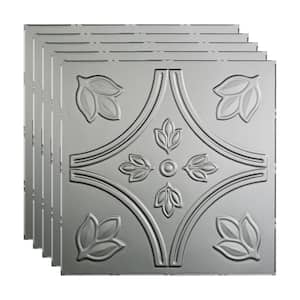 Traditional #5 2 ft. x 2 ft. Argent Silver Lay-In Vinyl Ceiling Tile (20 sq. ft.)