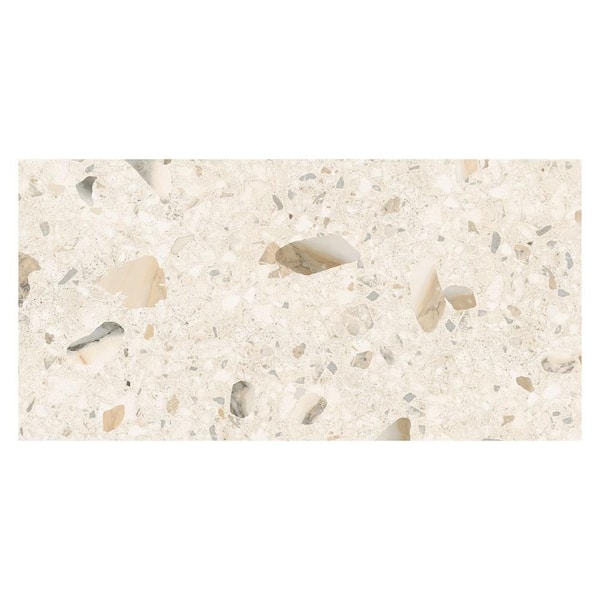 Kaia Eostone Beige 12-in. x 24-in. Stone Look Semi-Polished Porcelain Wall & Floor Tile Sample