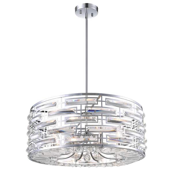CWI Lighting Petia 8 Light Drum Shade Chandelier With Chrome Finish